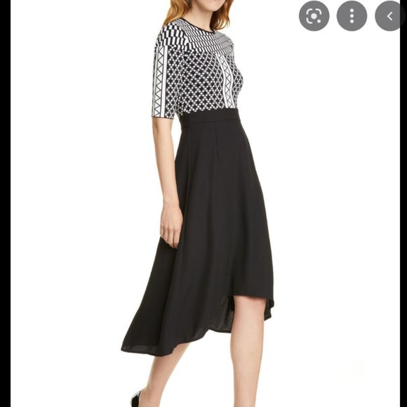 ted baker aggigi tulip skirted bodycon dress in black size 2 nwot - Picture 2 of 11